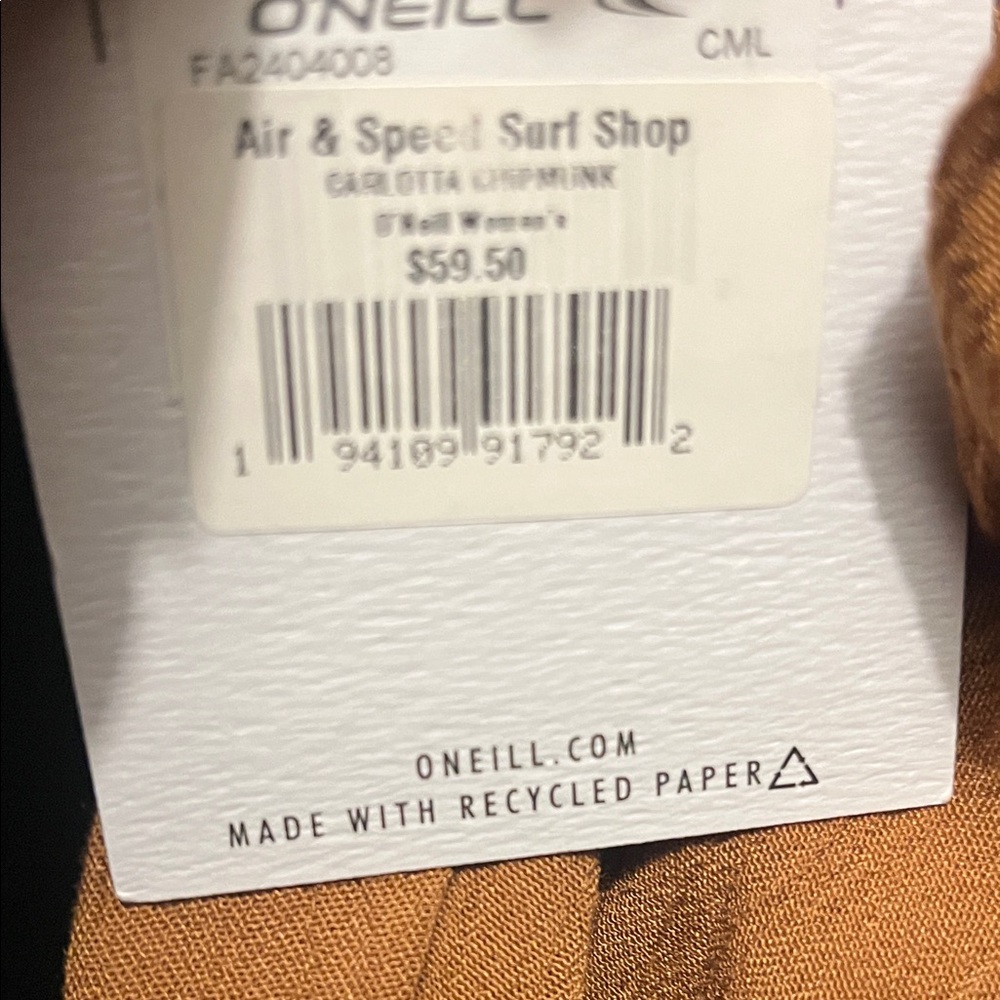 O'Neill Brown V-Neck Ruched Blouse New - Picture 9 of 9